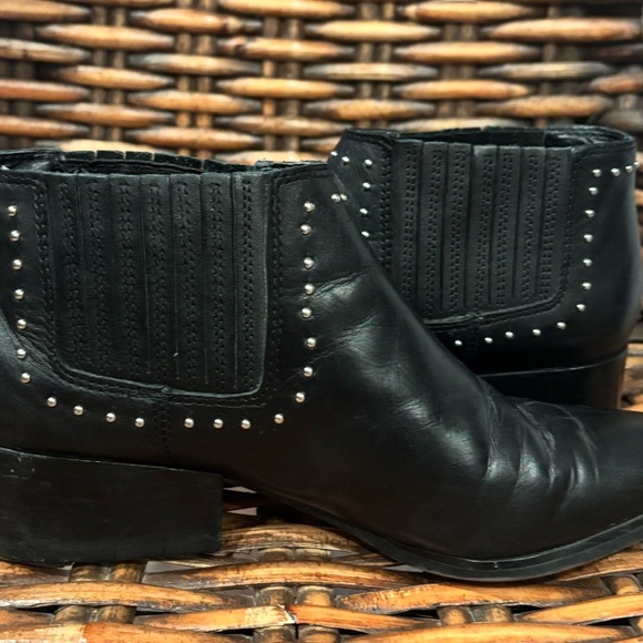 Marc Fisher Black Ankle Boots with Stud Accents - Picture 8 of 10